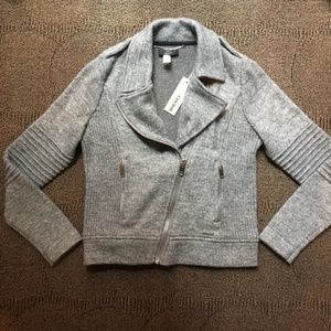 COPY - NWT DIESEL GREY WOOL MOTO JACKET/SWEATER S…
